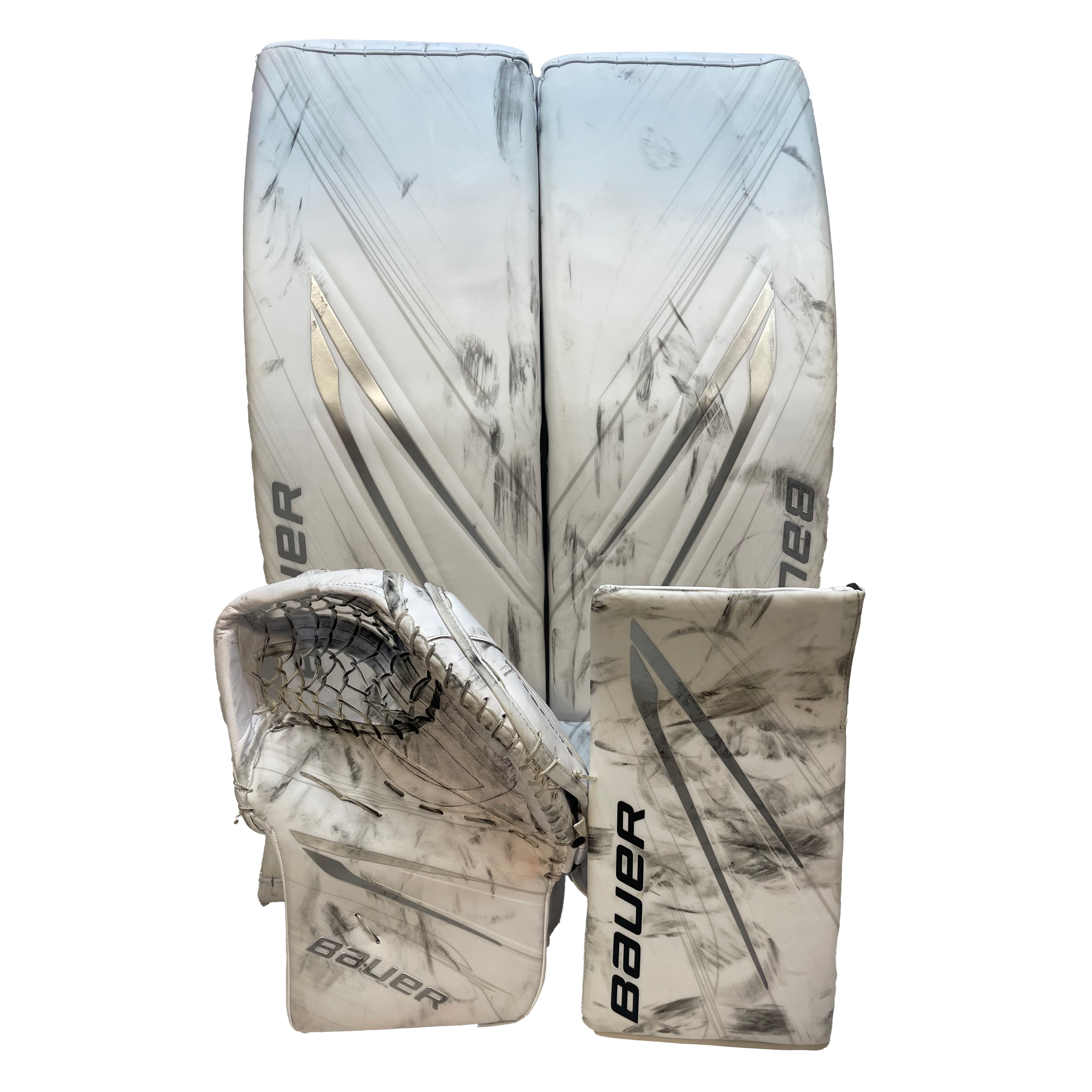 Bauer Vapor Hyperlite 2 - Ensemble de gardien de but complet Pro Stock Senior d'occasion (blanc)